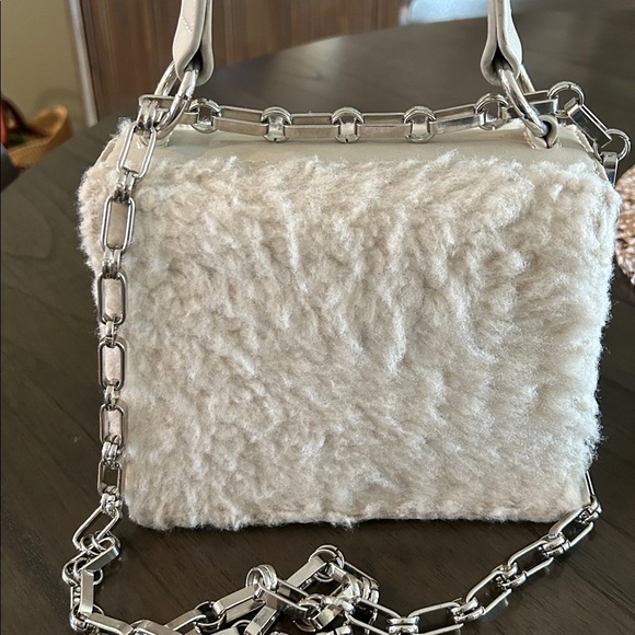 MANIERE DE VOIR Shearling & Leather Bag - Picture 4 of 15